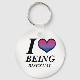 Ik ben hartverwarmend biseksueel design Pride Flag Sleutelhanger