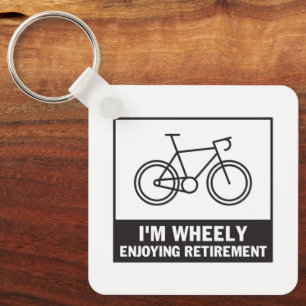 Ik ben heel blij met de pensionering Funny Bicycle Sleutelhanger