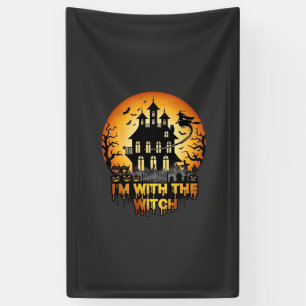 Ik ben Heks Heeft Huis Volle Maan Pompoenen Spandoek