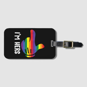 Ik ben Hers Rainbow Lesbian Couple Funny LGBT Prid Bagagelabel