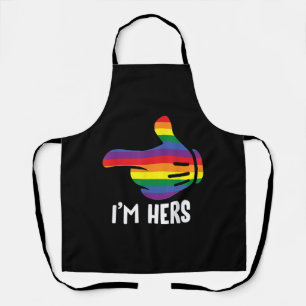 Ik ben Hers Rainbow Lesbian Couple Funny LGBT Prid Schort