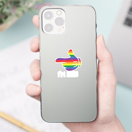 Ik ben Hers Rainbow Lesbian Couple Funny LGBT Prid Sticker (Telefoon)