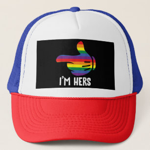 Ik ben Hers Rainbow Lesbian Couple Funny LGBT Prid Trucker Pet