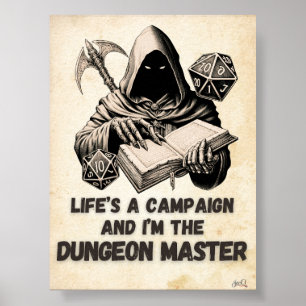 Ik ben het Dungeon Master Gaming Poster