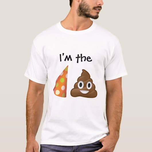 Ik ben het feest pooper emoji T-shirt (Voorkant)