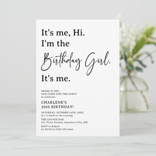 Ik ben het. Hallo. Ik ben het verjaardagsfeest voo Kaart (Staand voorkant)