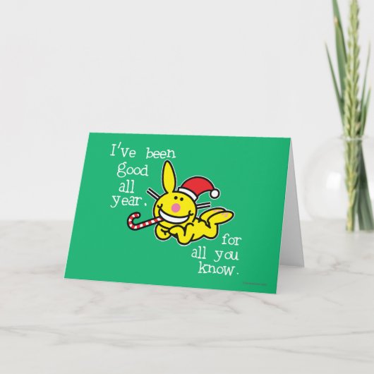 Ik ben het hele jaar goed geweest feestdagen kaart (Voorkant)