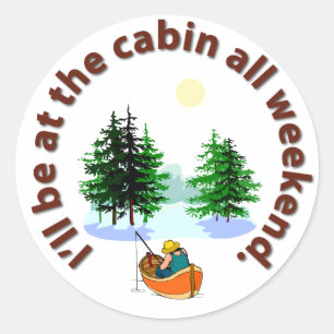 Ik ben het hele weekend in de cabine ronde sticker