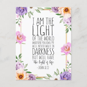 Ik Ben Het Licht Van De Wereld, Johannes 8:12 Briefkaart