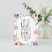 Ik ben het licht van de wereld, Johannes 8:12 Briefkaart (Staand voorkant)