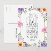 Ik ben het licht van de wereld, Johannes 8:12 Briefkaart (Voorkant / Achterkant)