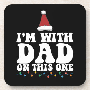 Ik ben het met papa eens met deze kerst familie ma bier onderzetter
