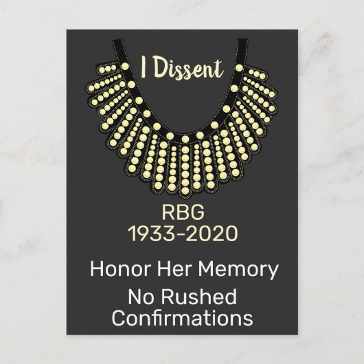 Ik ben het niet eens met RBG Geen overhaaste beves Briefkaart (Voorkant)