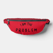 "Ik ben het probleem" - Bold Warning Stripe Design Heuptasje (Liggend)