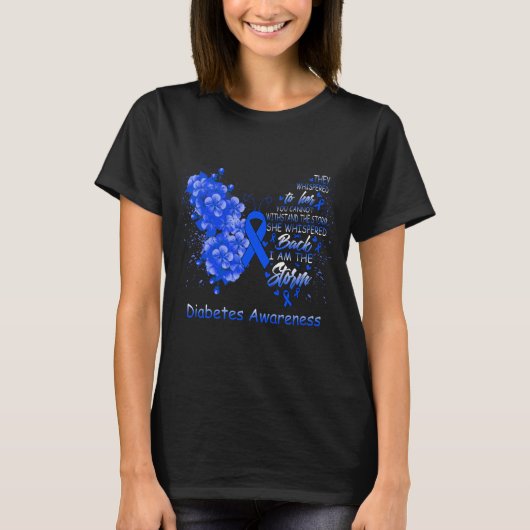 Ik ben het Storm Diabetes Awareness Butterfly T-shirt (Voorkant)
