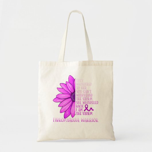 Ik ben het Storm Fibromyalgie Bewustheid Tote Bag (Voorkant)