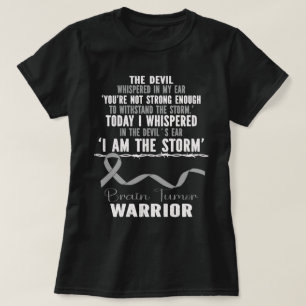 Ik ben het Storm hersentumor krijger grijs lint T-shirt