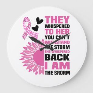 "Ik ben het Storm" Inspirerend Roze Quote Design Grote Klok
