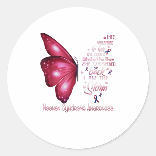 Ik ben het storm Noonan Syndrome Butterfly Ronde Sticker (Voorkant)