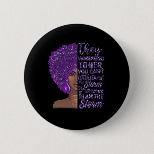 Ik ben het Storm Sterke Black Woman Paars Overdosi Ronde Button 5,7 Cm