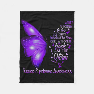 Ik ben het Storm Turner Syndrome Awareness Butterf Fleece Deken