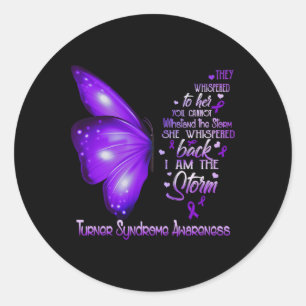 Ik ben het Storm Turner Syndrome Awareness Butterf Ronde Sticker