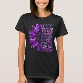 Ik ben het Storm Vrouwen Paars huiselijk geweld T-shirt