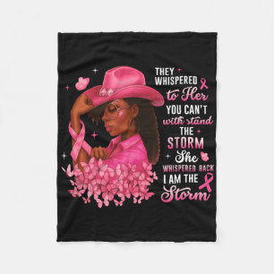Ik ben het Storm Zwarte Vrouwen Borstkanker Sterke Fleece Deken