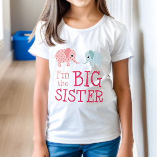 Ik ben het T-shirt voor grote zus Cute Olifanten L