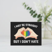 Ik ben hetero, maar ik haat geen homo lesbienne briefkaart (Staand voorkant)