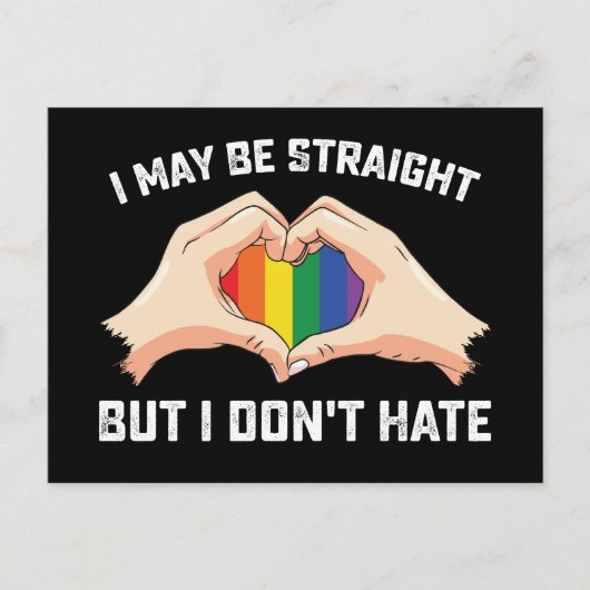Ik ben hetero, maar ik haat geen homo lesbienne briefkaart (Voorkant)
