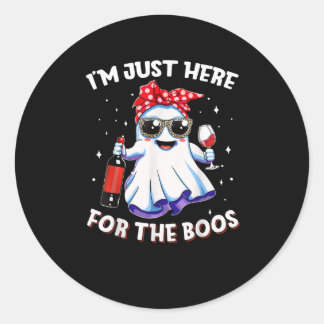 Ik ben hier alleen Boos Halloween Funny Wine Ghost Ronde Sticker