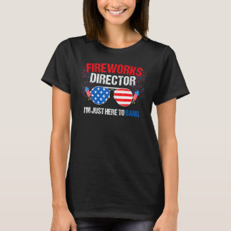 Ik ben hier alleen om vuurwerk te laten afgaan Dir T-shirt