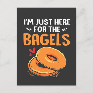 Ik ben hier alleen voor de Bagels Joodse Eten  Uitnodiging Briefkaart