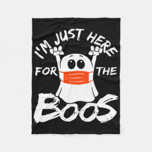 Ik ben hier alleen voor de Boos Halloween Grappige Fleece Deken