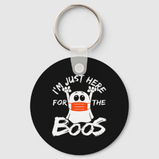 Ik ben hier alleen voor de Boos Halloween Grappige Sleutelhanger