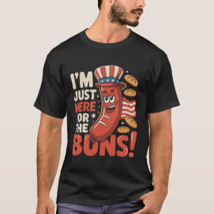 Ik ben hier alleen voor de broodjes citaat t-shirt