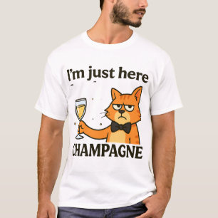 Ik ben hier alleen voor de champagne – Chagrijnige T-shirt