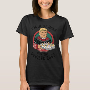 Ik ben hier alleen voor de duivelse eieren grappig t-shirt
