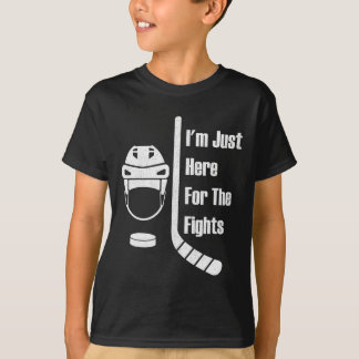Ik ben hier alleen voor de gevechten Funny Hockey T-shirt
