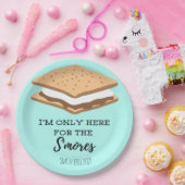 Ik ben hier alleen voor de S'mores.  Papieren Bordje (Feest)