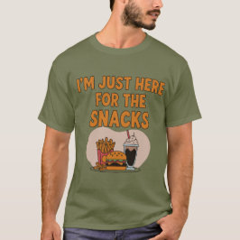 Ik ben hier alleen voor de snacks - grappige voeds t-shirt