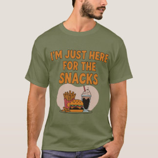 Ik ben hier alleen voor de snacks - grappige voeds t-shirt