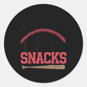 Ik ben hier alleen voor de snacks honkbal peuter z ronde sticker
