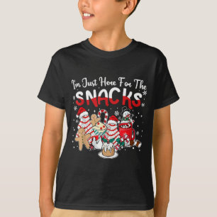 Ik ben hier alleen voor de snacks taarten kerstboo t-shirt