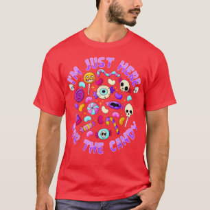 Ik ben hier alleen voor de snoep grappige hallowee t-shirt