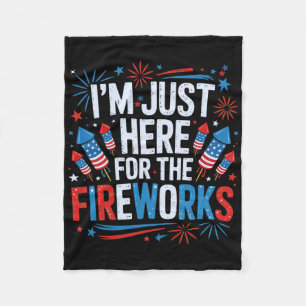Ik ben hier alleen voor de vuurwerk Patriottische Fleece Deken