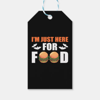 Ik ben hier alleen voor etensburger Halloween Cadeaulabel