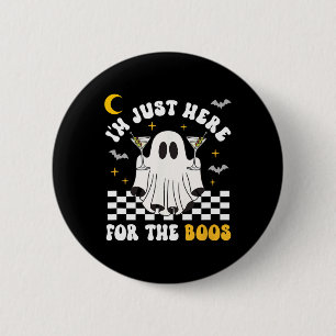 Ik ben hier alleen voor het boek Halloween Drinker Ronde Button 5,7 Cm