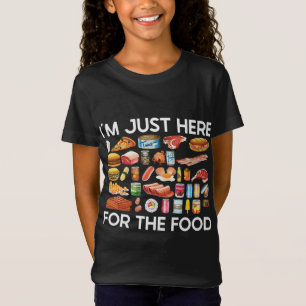 Ik ben hier alleen voor het eten grappige pizza sp t-shirt